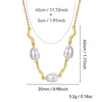 45 cm gold plated shell pearl necklace dimensions