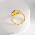 top view of the stone-free oval signet ring face