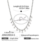 Steel color round-drop necklace length chart