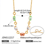 Pastel stone necklace dimension image showing 42 cm length plus 5 cm extension