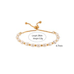 freshwater pearl bolo bracelet with 20 cm length and 4.7 mm pearl detail