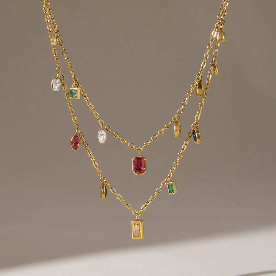 Two connected chains with red and yellow center accents