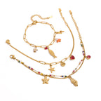 Gold Plated Stainless Steel Ocean Charm Bracelet Collection — alternate angle