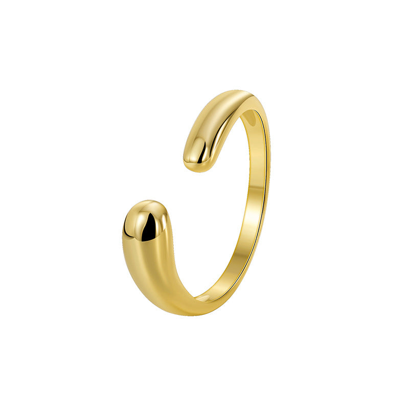 isolated gold plated brass adjustable open ring