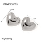 Wholesale Stainless Steel Heart Stud Earring Collection in Mixed Finishes - option overview
