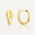 gold plated 925 silver sculptural open huggie earrings on white