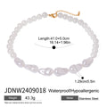 White mixed-shape necklace showing 41 cm length plus extension