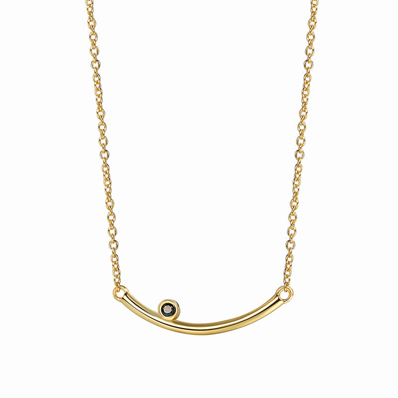 full fine chain with gold plated curved bar centerpiece