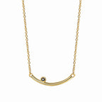 full fine chain with gold plated curved bar centerpiece