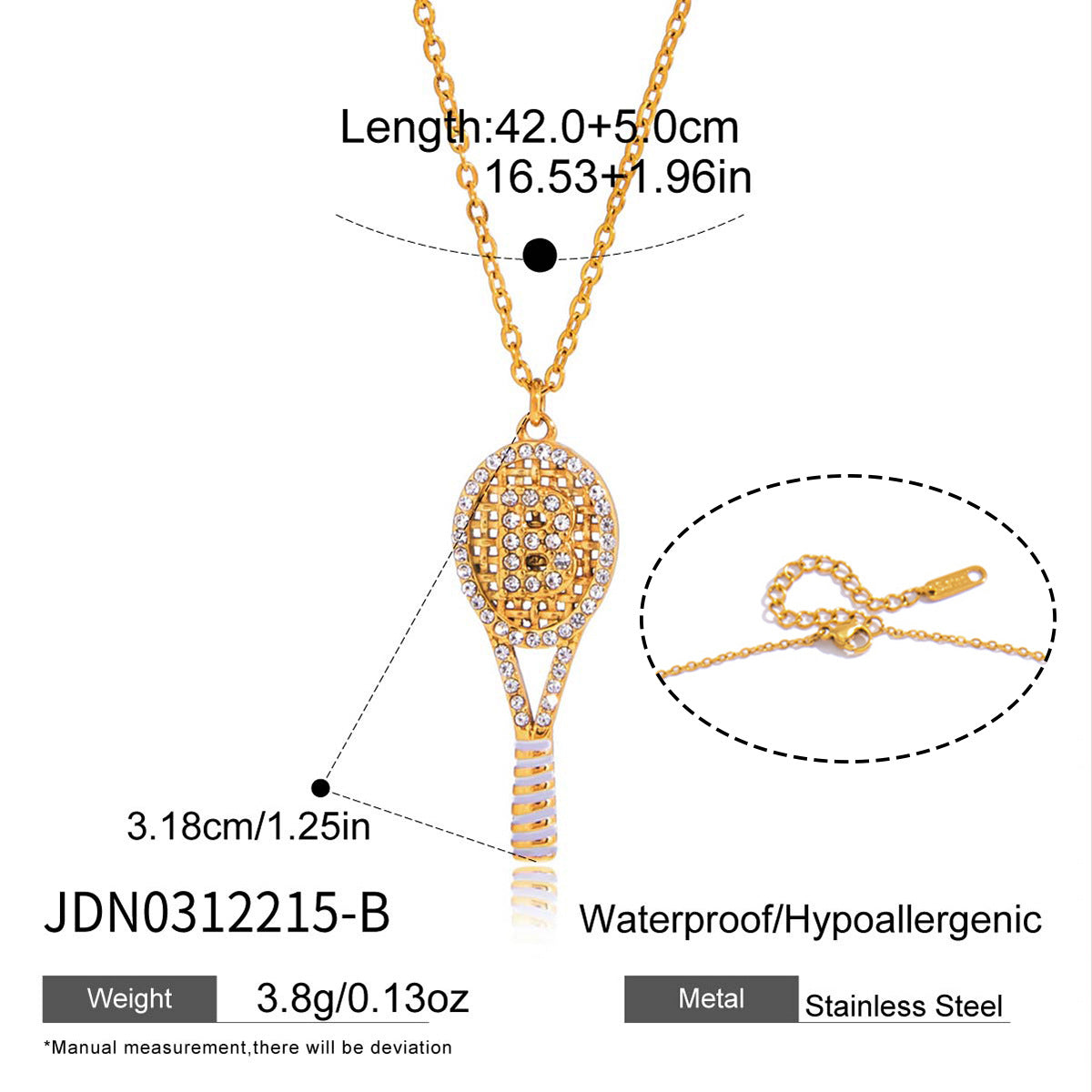 Clear-accent B racket pendant size chart