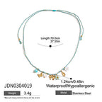 Colorful Charm Cord Stainless Steel Necklace Collection – detail view