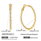 Smaller wavy stainless steel hoop measurement chart