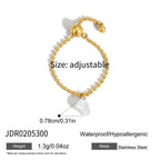Beaded chain ring with single clear drop and sliding closure