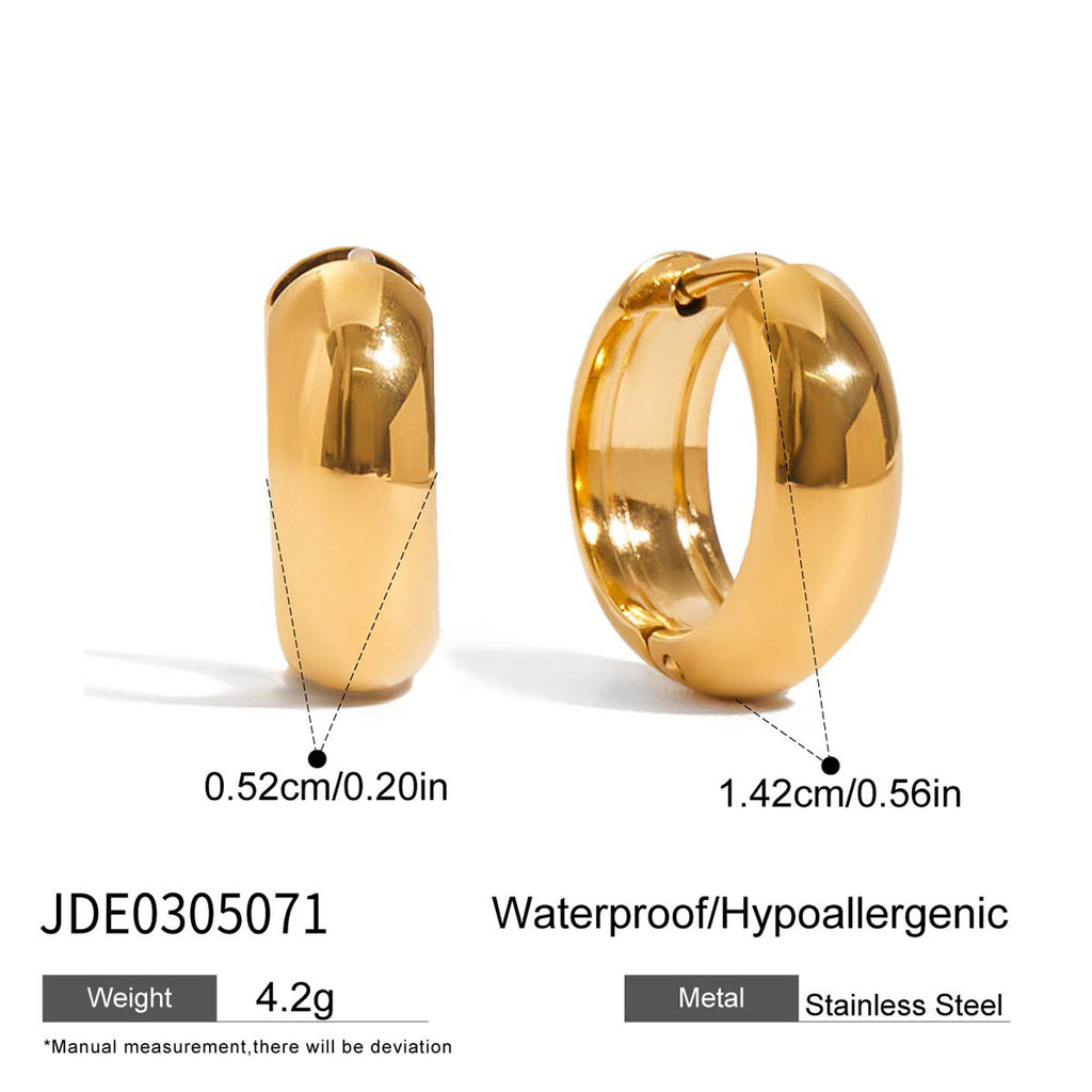 Plain polished gold-tone rounded hoop earrings
