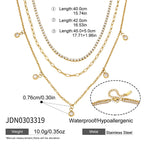Three chain lengths and shared clasp diagram