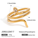 Stainless Steel Snake and Sculptural Ring Collection — fifth sculptural ring option