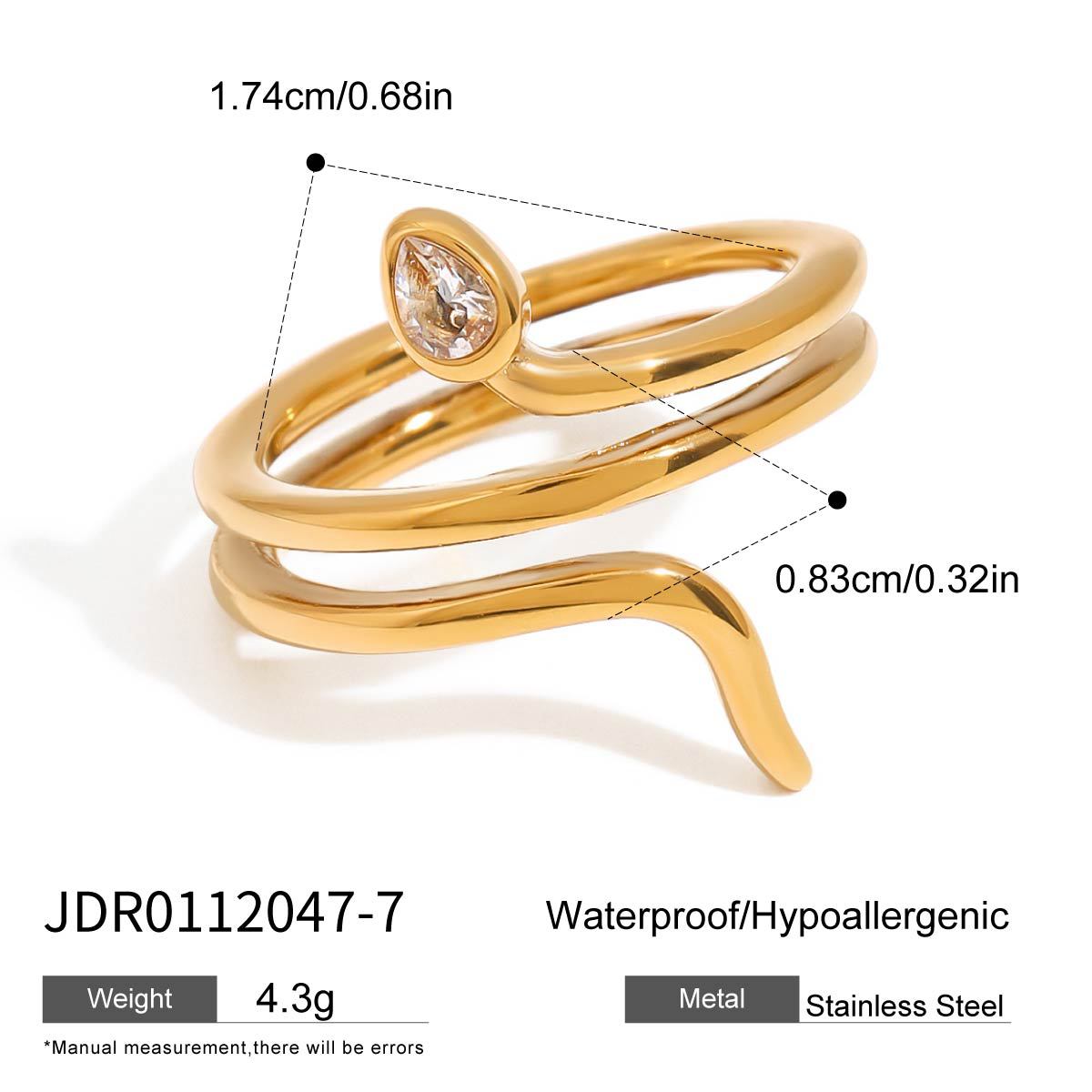 Stainless Steel Snake and Sculptural Ring Collection — fifth sculptural ring option
