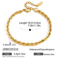 Flat-link chain bracelet with dimensions