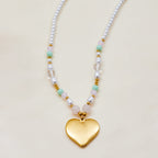 Gold-Tone Butterfly Heart Stainless Steel Necklace Collection – flat-lay view