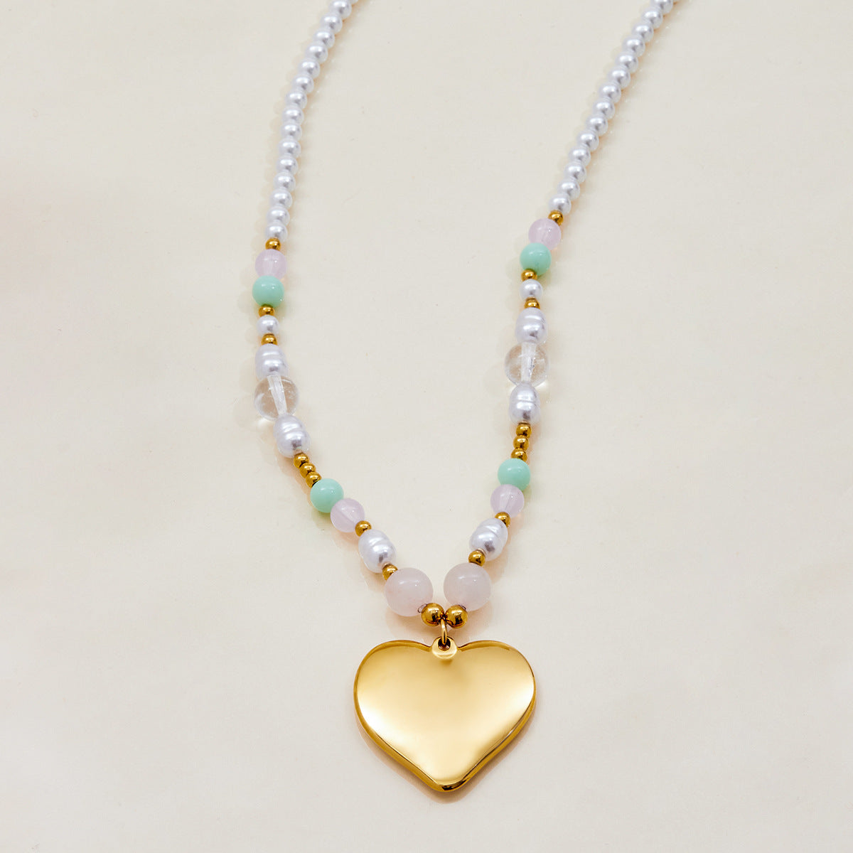 Gold-Tone Butterfly Heart Stainless Steel Necklace Collection – flat-lay view