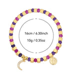 crescent moon bead bracelet with listed 16 cm size and 10 g weight