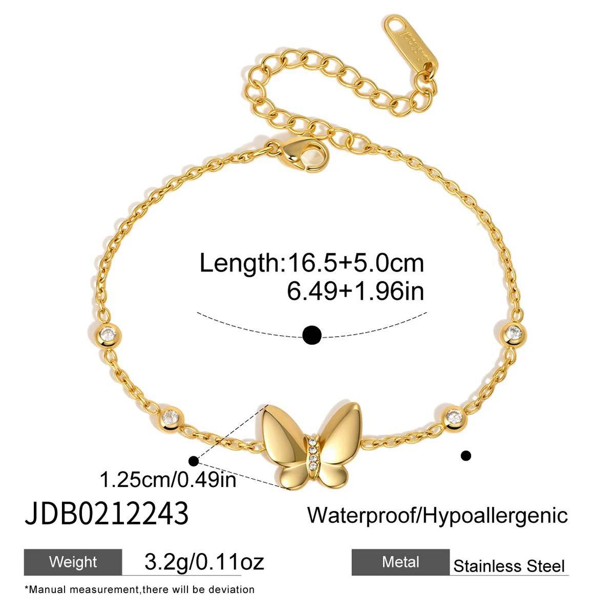 Butterfly centerpiece chain bracelet