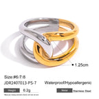 Two-Tone Sculptural Stainless Steel Ring Collection — wholesale view 5
