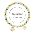 multicolor clover bead bracelet with listed 16 cm size and 10 g weight