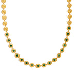 isolated front view of the vintage-inspired medallion chain necklace