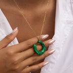 Colored Accent Stainless Steel Pendant Necklace Collection styled product view