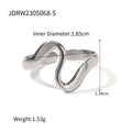 Silver-Finish Sculptural Stainless Steel Open Ring Collection variant reference