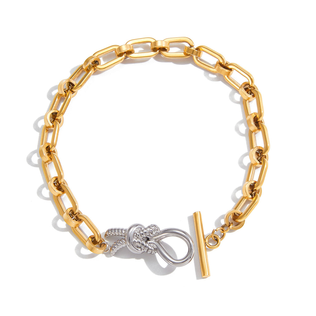 Two-Tone Knotted and Mixed-Link Stainless Steel Bracelets — styled view of the selectable bracelets