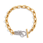 Two-Tone Knotted and Mixed-Link Stainless Steel Bracelets — styled view of the selectable bracelets