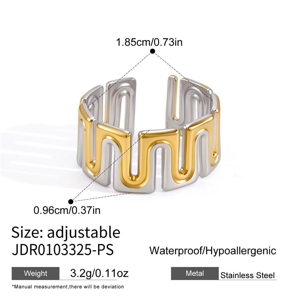 Two-tone adjustable meander ring measurement chart
