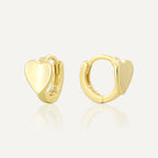 gold plated 925 sterling silver polished heart huggie earrings