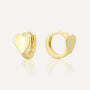 gold plated 925 sterling silver polished heart huggie earrings