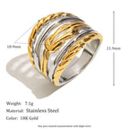 two-tone layered ring dimensions with 18.9 mm face and 7.1 g listed weight
