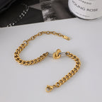 Two-Tone Knotted and Mixed-Link Stainless Steel Bracelets — textured two-tone bracelet option