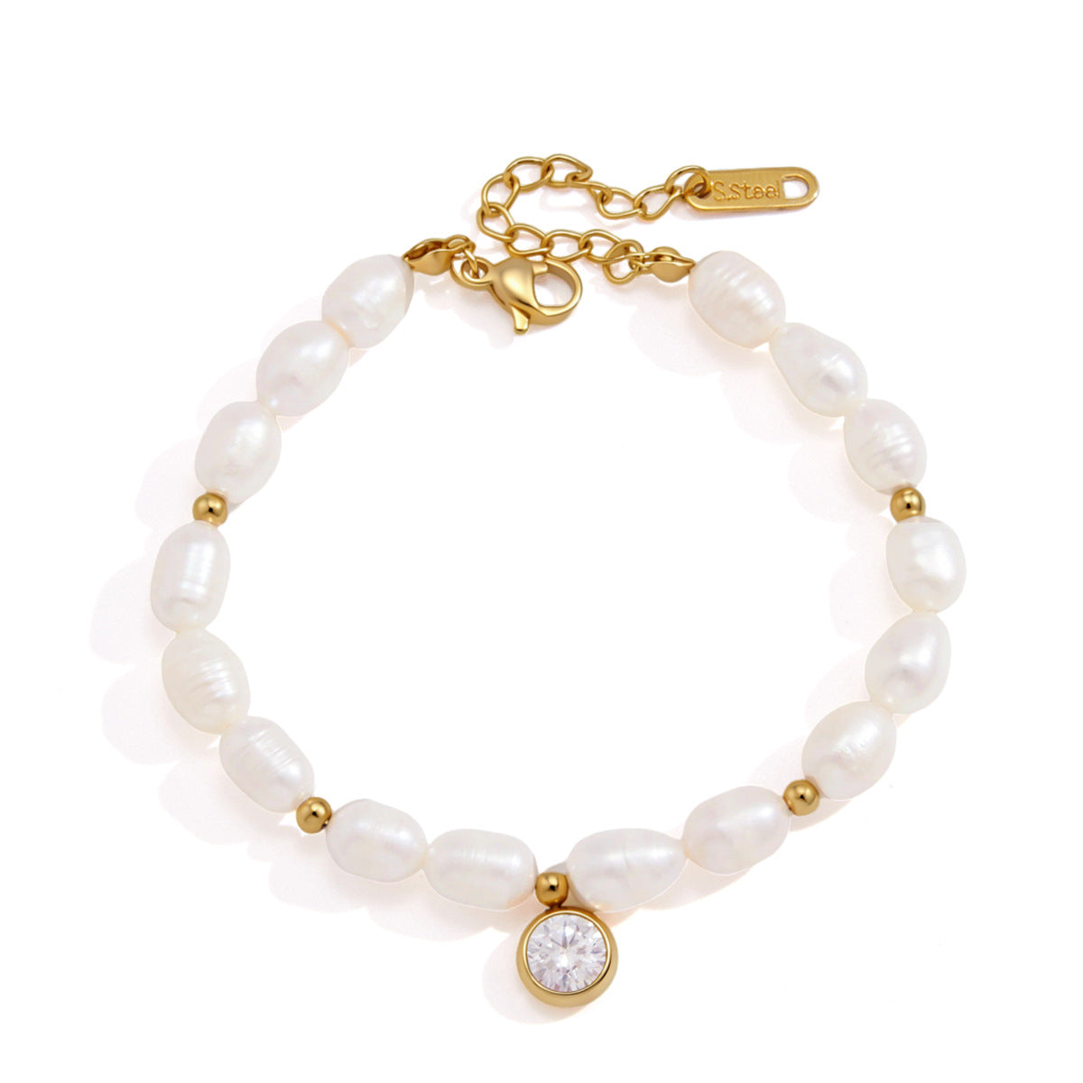 Full bead bracelet with lobster clasp and extender