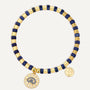 gold plated lapis lazuli bracelet with blue evil eye charm