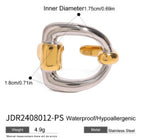 Two-Tone Sculptural Stainless Steel Ring Collection size and proportion reference