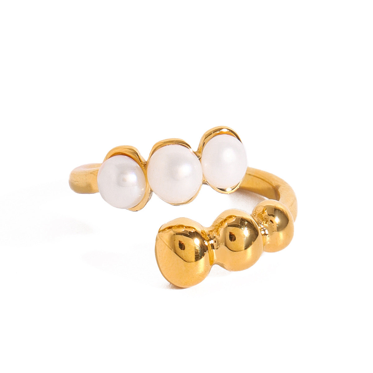 Isolated stainless steel open ring with two parallel rows
