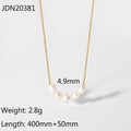 Five pearl necklace with supplier length and weight details