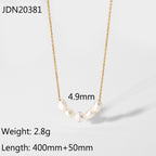 Five pearl necklace with supplier length and weight details
