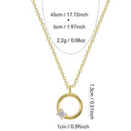 open circle necklace dimensions with 45 plus 5 cm chain and 2.2 g listed weight