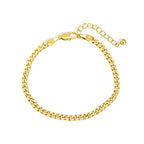 isolated gold plated Cuban chain bracelet with extension links