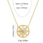 compass star necklace dimensions with 45 plus 5 cm chain and 2.3 g listed weight