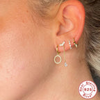 gold plated 925 sterling silver marquise stone huggie earrings — product image 2 of 9
