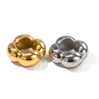 Gold Plated Sculptural Flower Stainless Steel Ring – product view 4