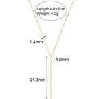 freshwater pearl Y necklace dimensions with 40 plus 5 cm chain